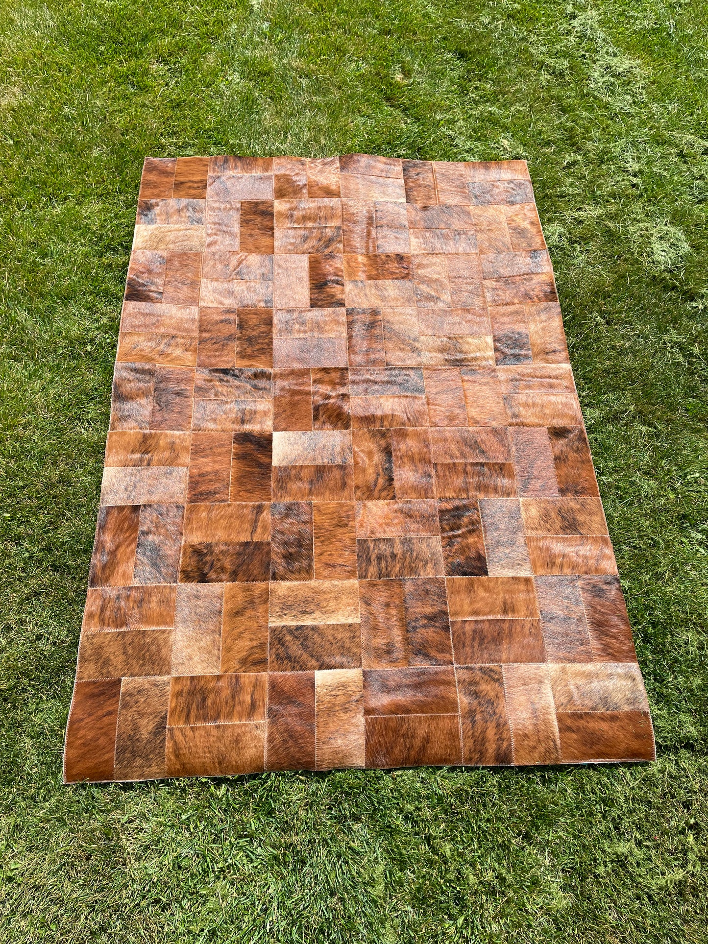 Brown Brick Cowhide Rug
