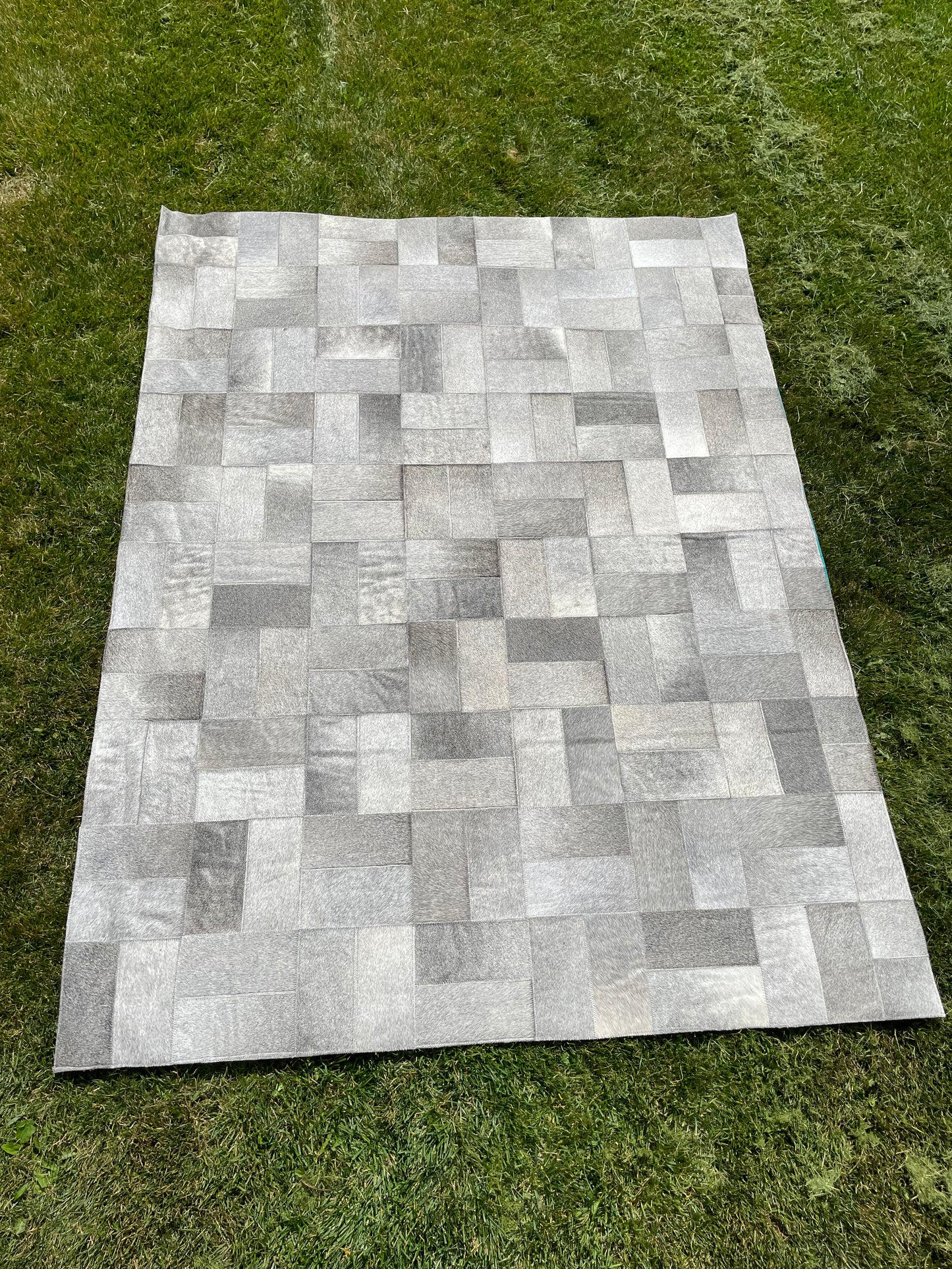 Gray Brick Cowhide Rug