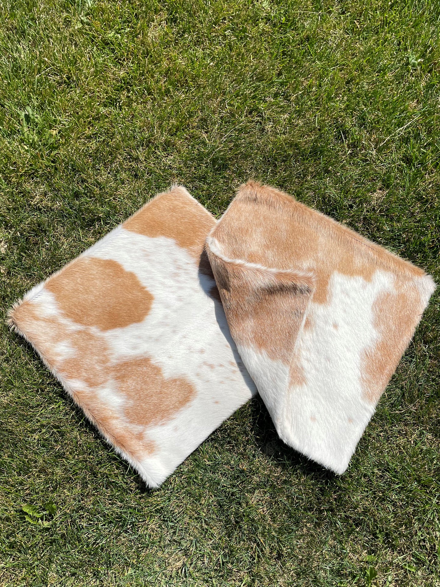 Cushion Covers - Brown and White - (Set of 2)