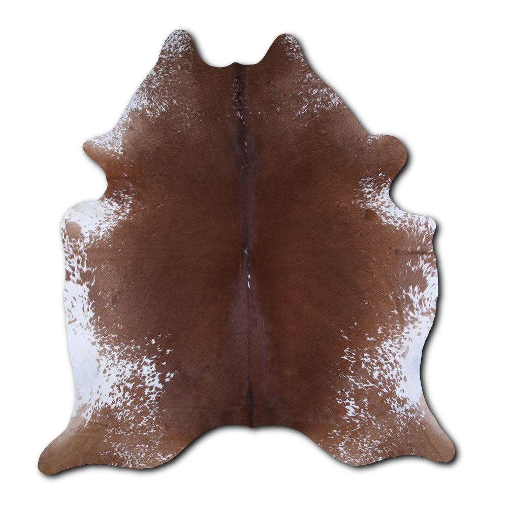 Brown and White Cowhide Rug