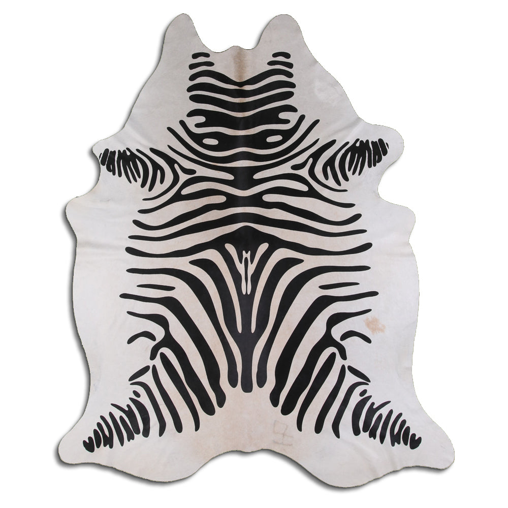 Zebra Print Cowhide Rug