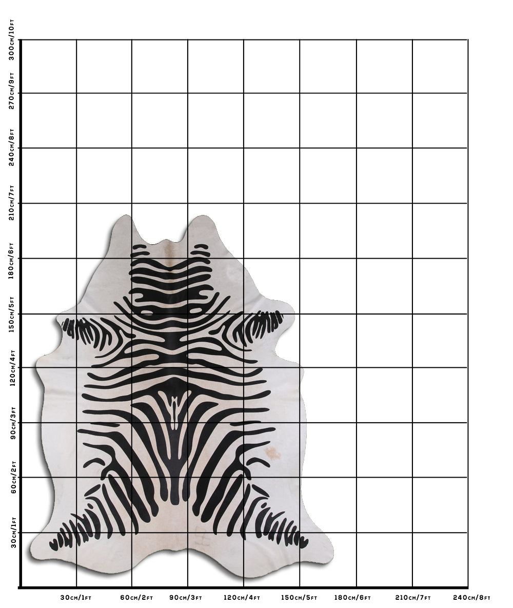 Zebra Print Cowhide Rug