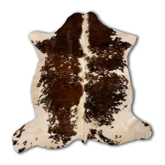 Tricolor White Back Bone Cowhide Rug