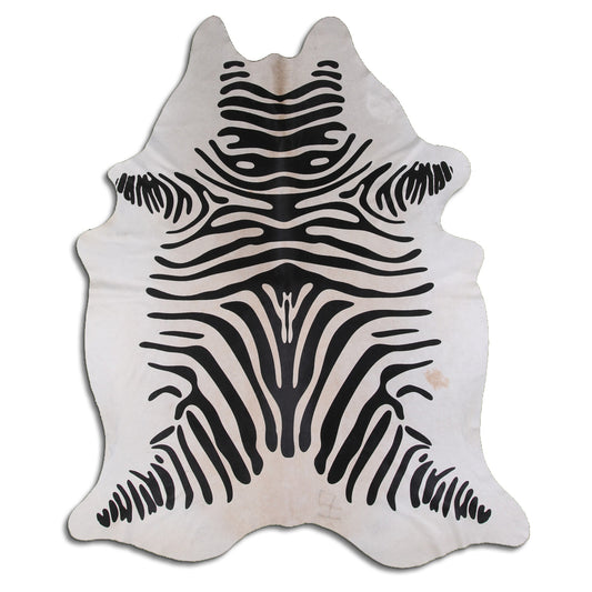 Zebra Print Cowhide Rug