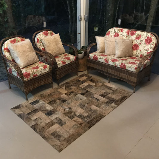 Brown Brick Cowhide Rug